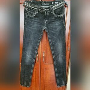 MISS ME women's Black denim skinny jeans size 27"×31"